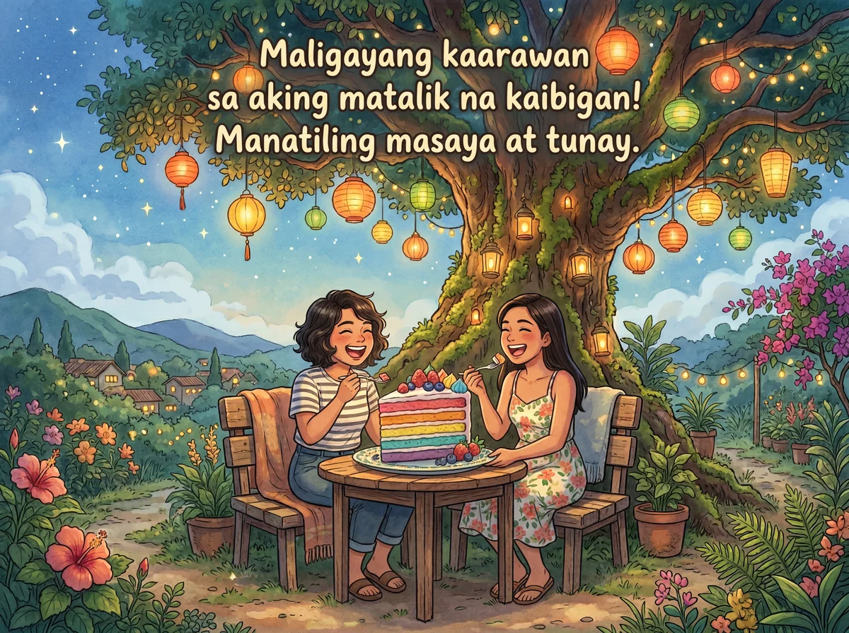 Maligayang kaarawan sa aking matalik na kaibigan!