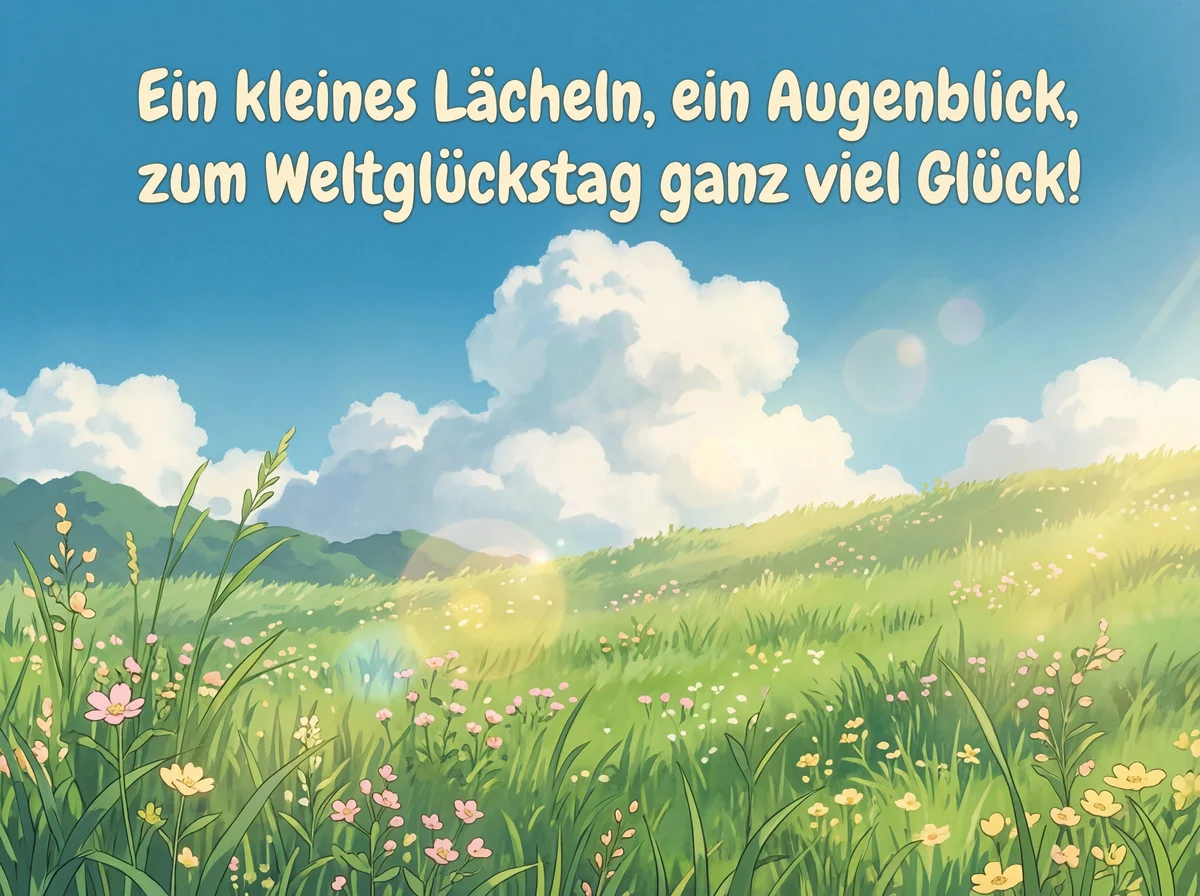 Grußkarte zum Weltglückstag: Für mehr Freude und Zufriedenhe...