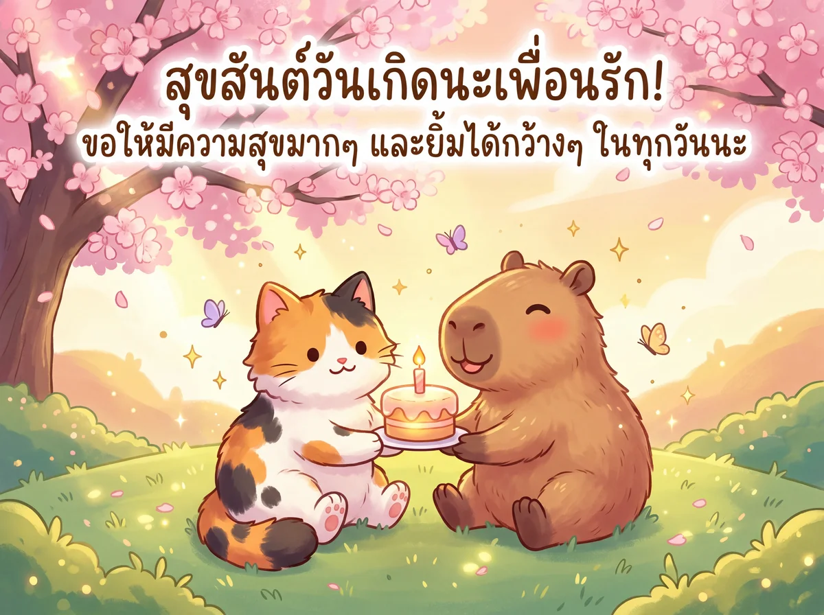 การ์ดวันเกิดน่ารักๆ สำหรับเพื่อน