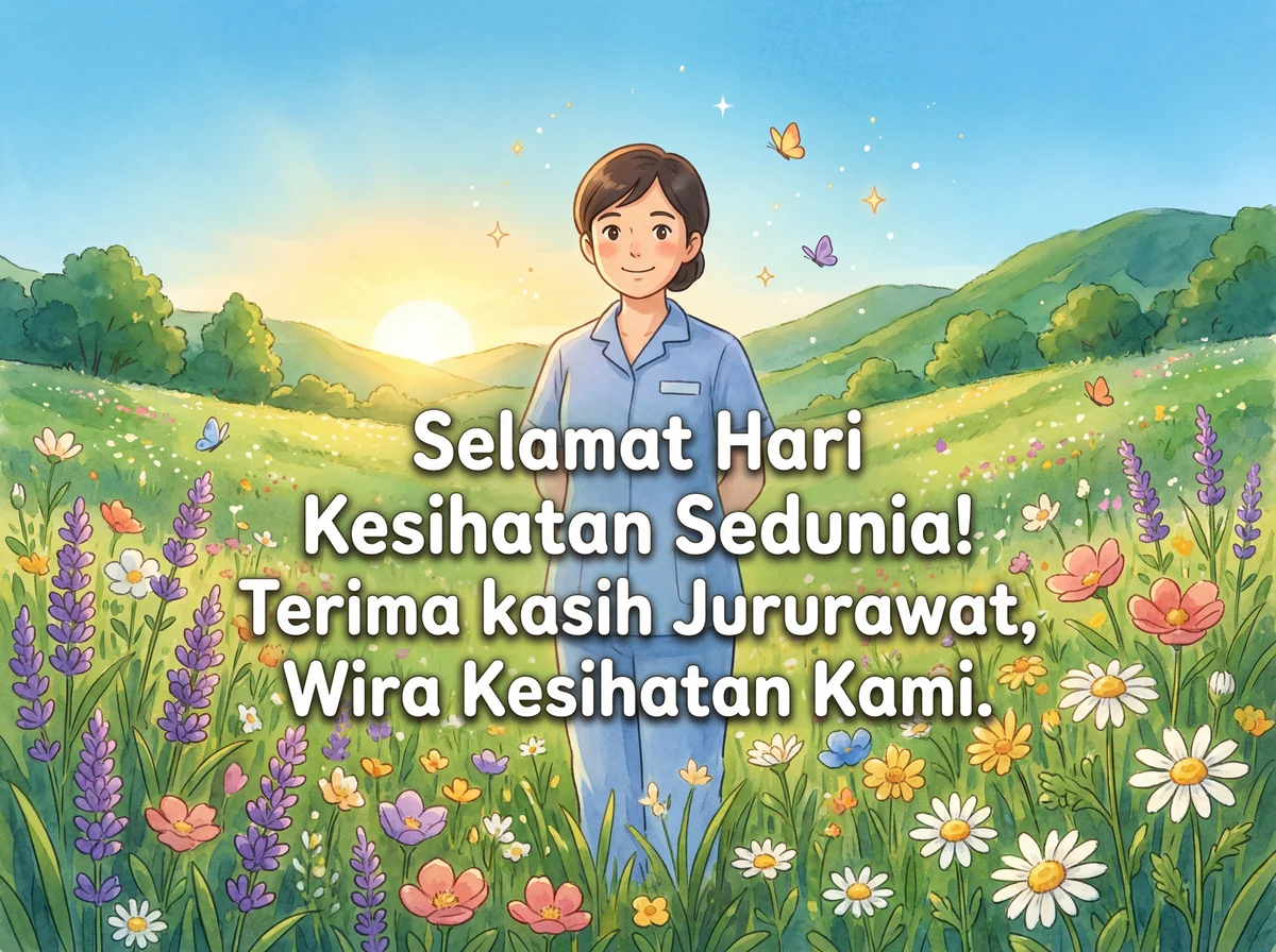 Kad ucapan Hari Kesihatan Sedunia untuk jururawat