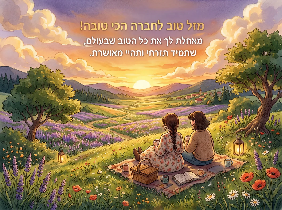 כרטיס ברכה ליום הולדת שמח לחברה הכי טובה