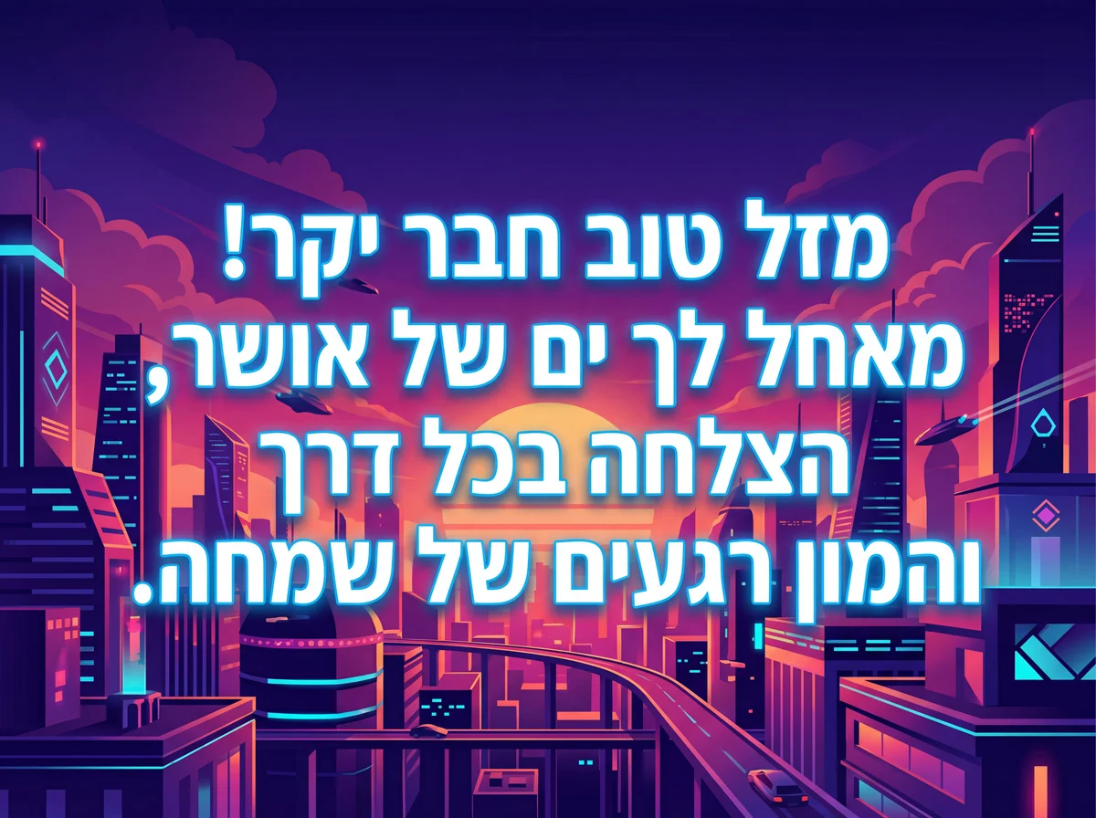 ברכה ליום הולדת לחבר יקר