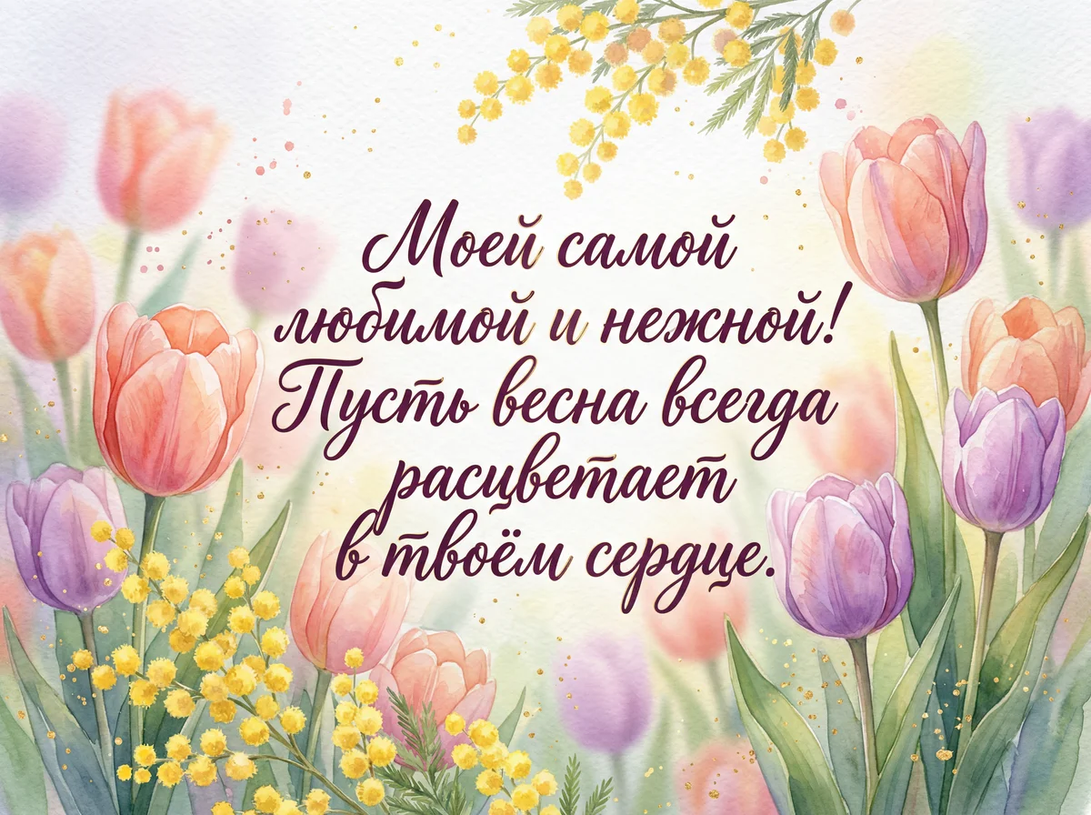 Поздравление с 8 марта для любимой женщины