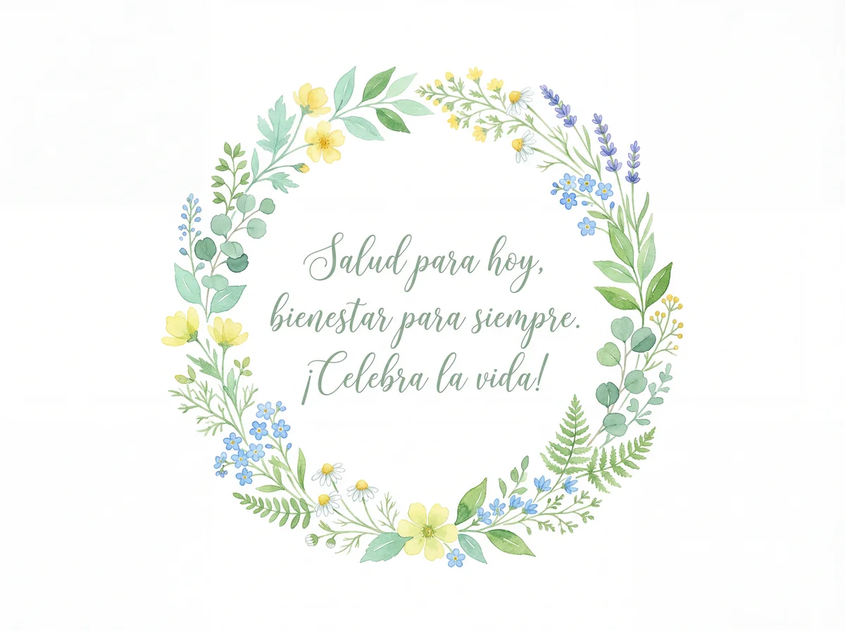 Tarjeta para el Día Mundial de la Salud, deseando bienestar