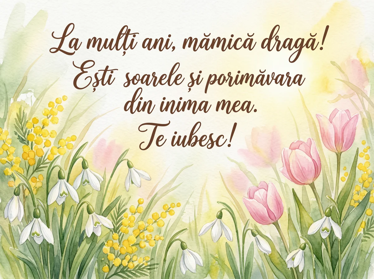 Urări sincere de 8 Martie pentru mama mea dragă
