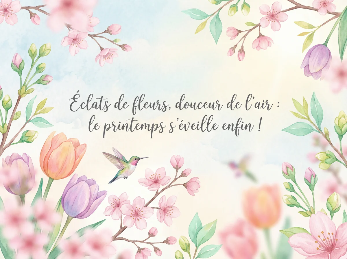 Message de vœux pour célébrer l'arrivée du printemps