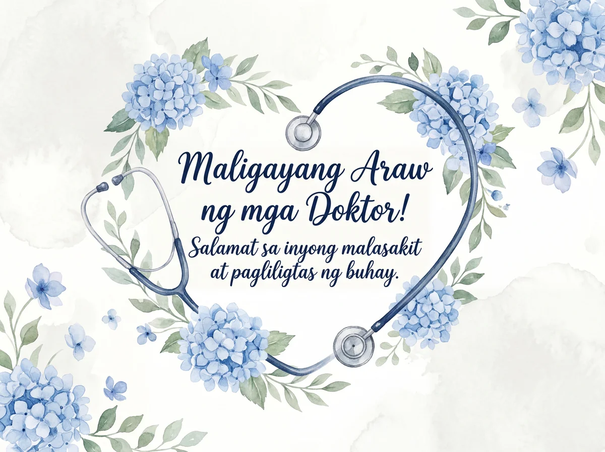Card ng pasasalamat para sa Araw ng Doktor