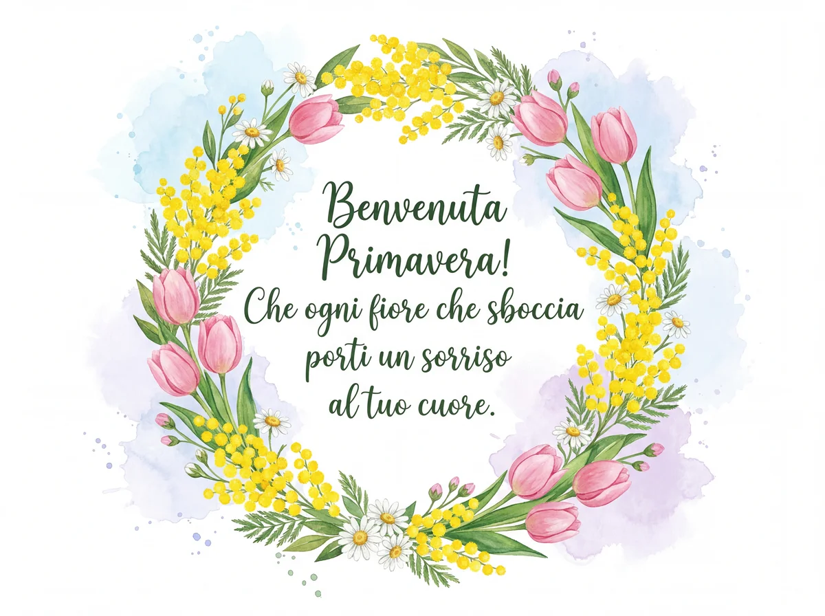 biglietto d'auguri per l'inizio della primavera
