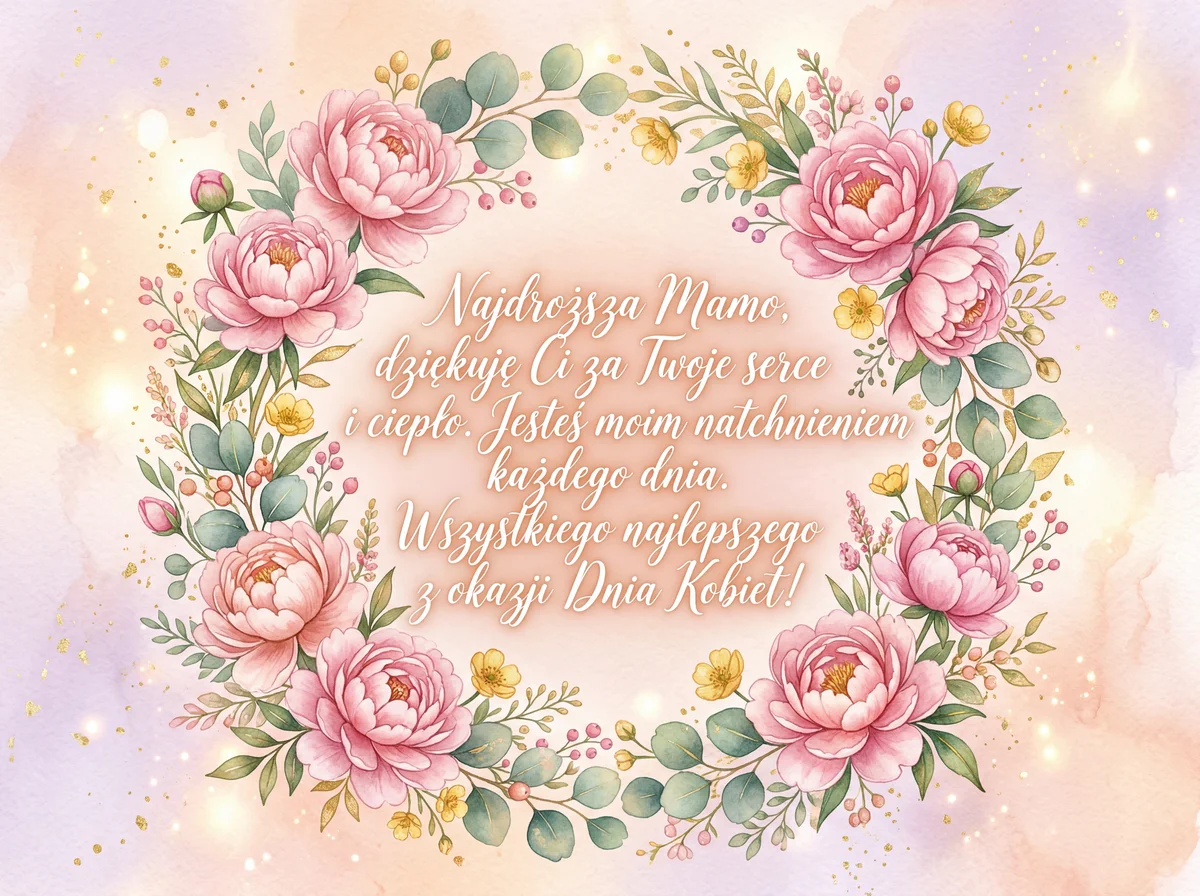 Kartka z życzeniami na Dzień Kobiet dla mamy