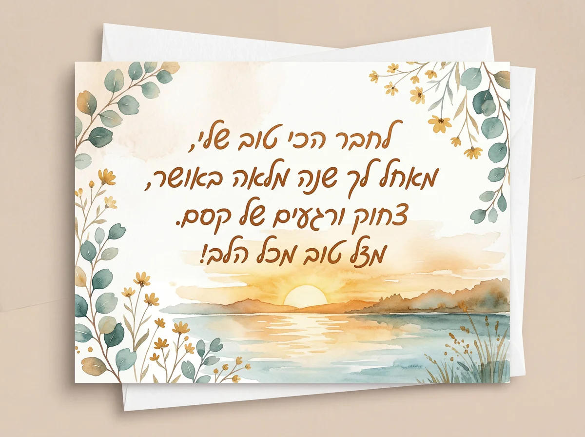 ברכת יום הולדת מרגשת לחבר קרוב עם איחולים לשנה נפלאה ומאושרת...