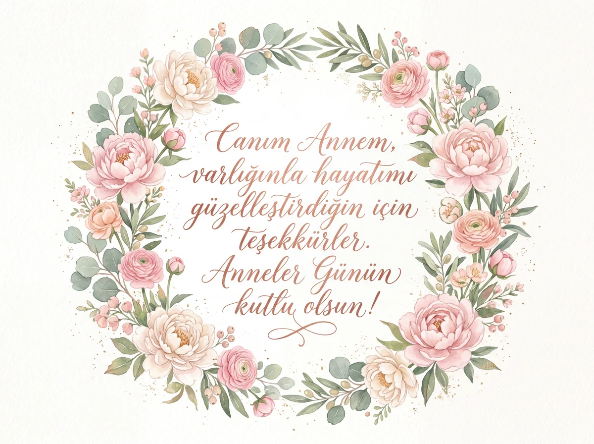 Anneler Günü için içten bir kart mesajı
