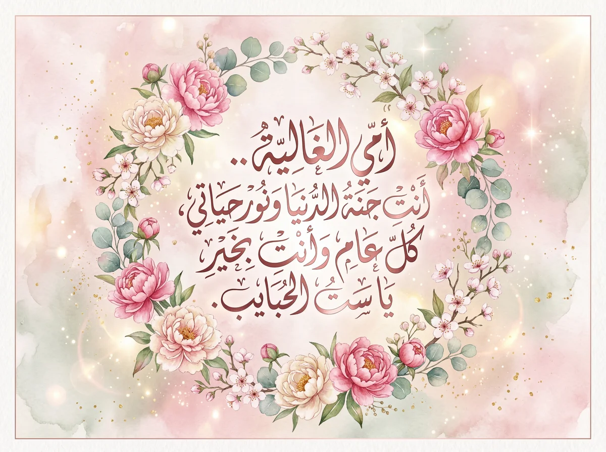 تهنئة عيد الأم لأمي الغالية