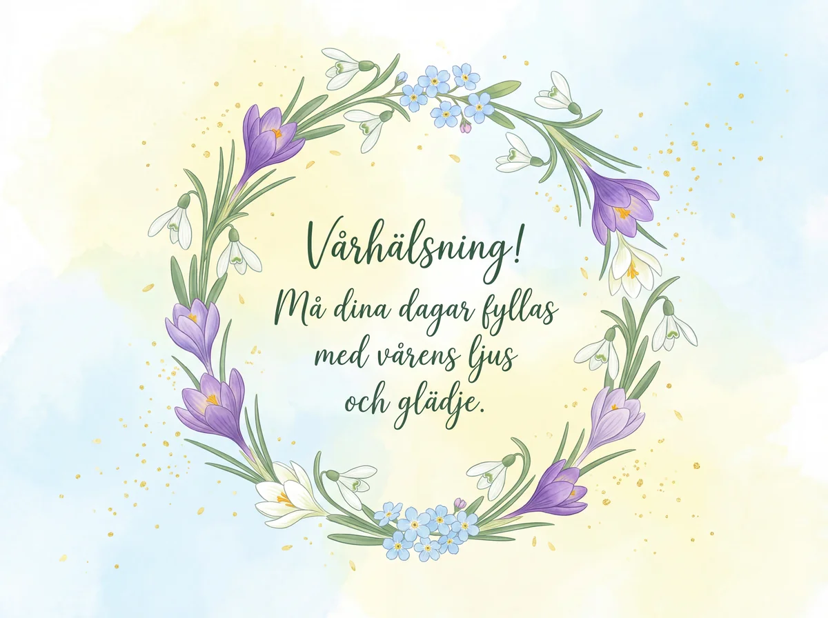 Vårhälsning med önskan om ljusa dagar