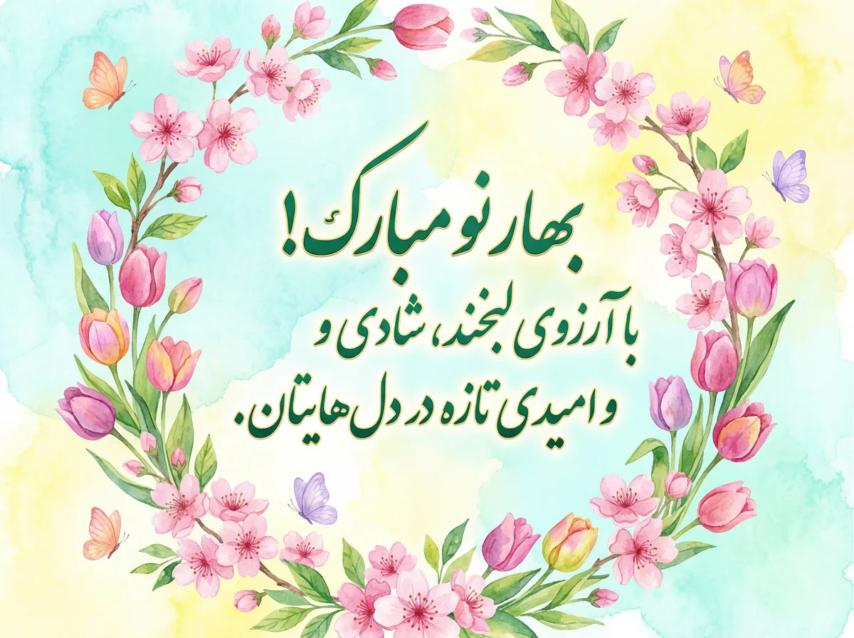 پیام تبریک فرارسیدن بهار پر از شادی و امید