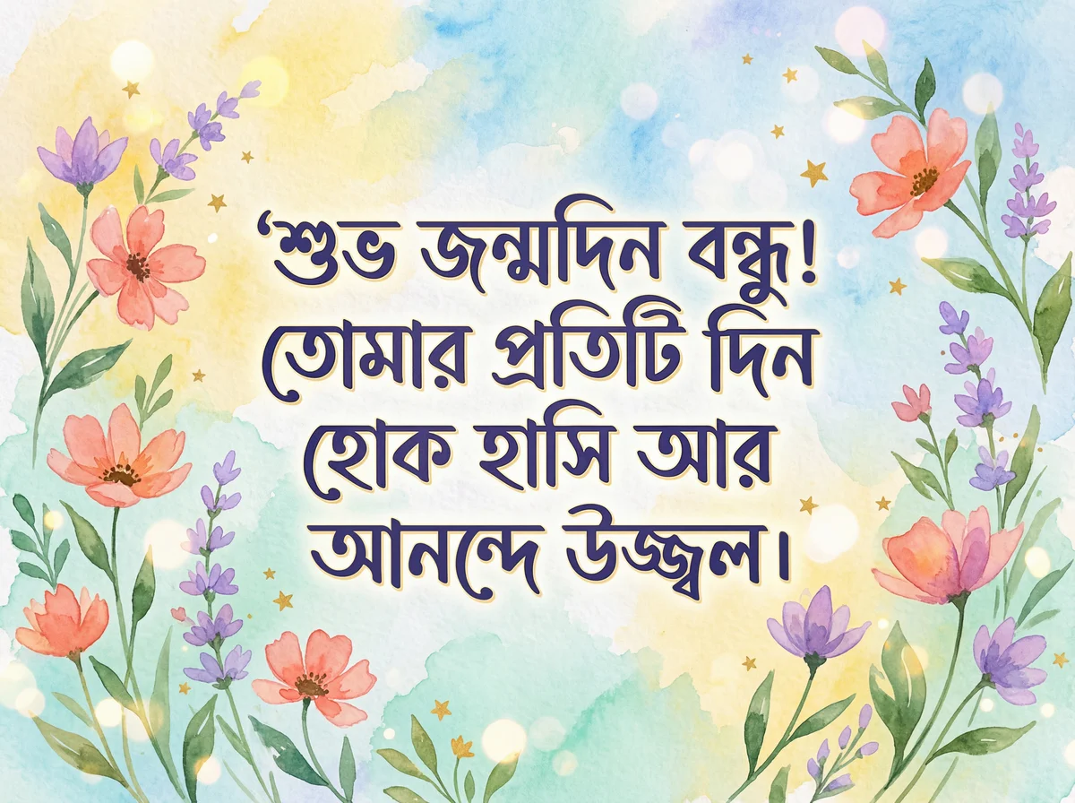বন্ধুর জন্মদিনের শুভেচ্ছা কার্ড