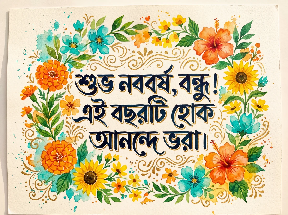 বন্ধুকে শুভ নববর্ষের শুভেচ্ছা কার্ডের জন্য বার্তা