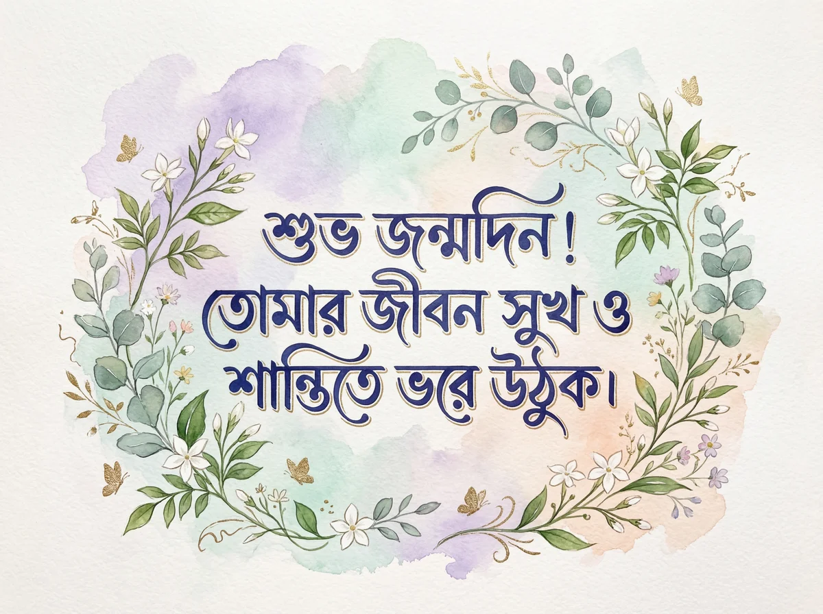 শুভ জন্মদিন! তোমার জীবন সুখ ও শান্তিতে ভরে উঠুক।