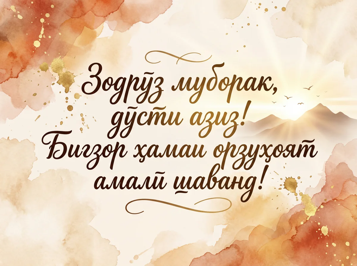 Табрикоти гарм барои зодрӯзи дӯсти азиз!