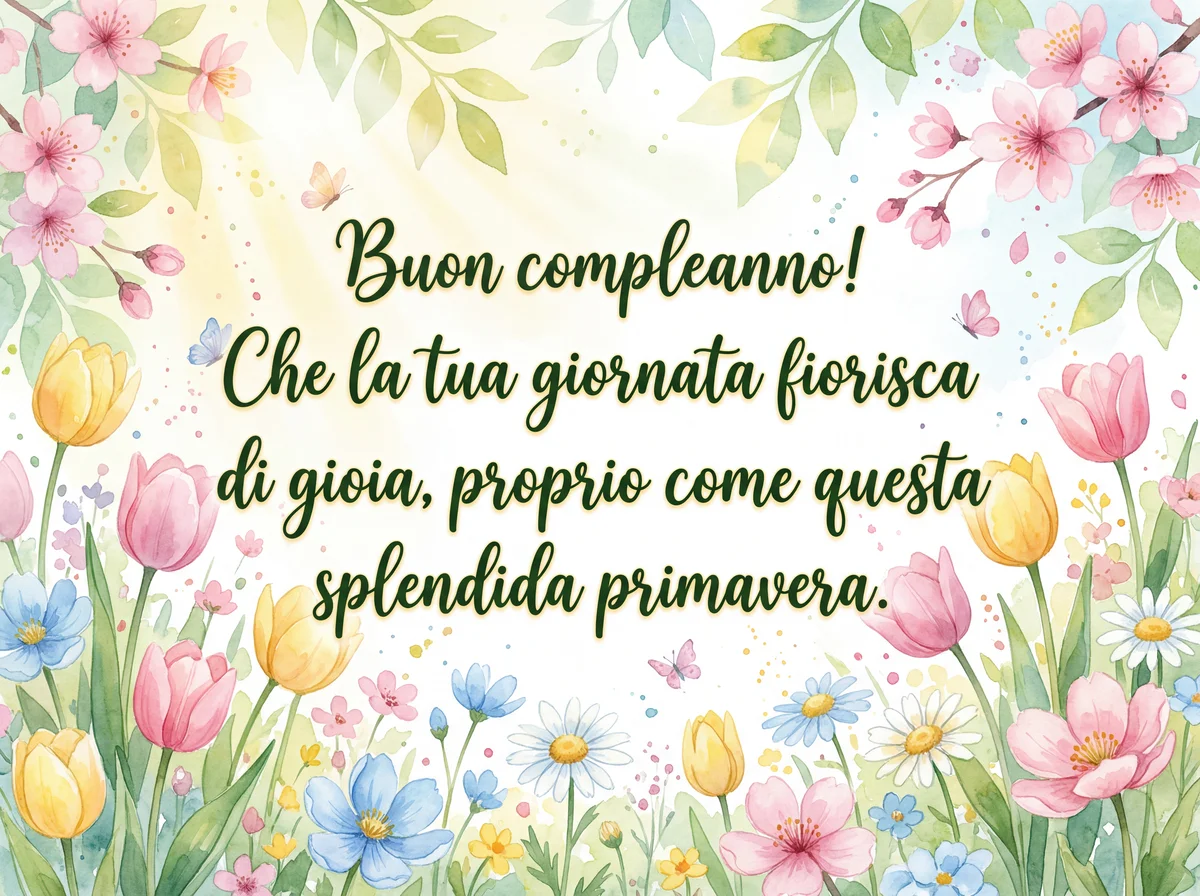 Biglietto di compleanno per un amico in primavera