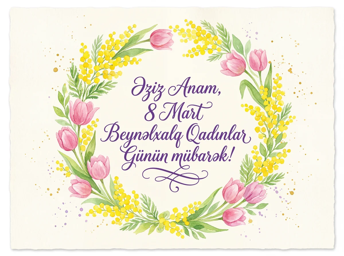 Əziz Anam, 8 Mart Beynəlxalq Qadınlar Günün mübarək!
