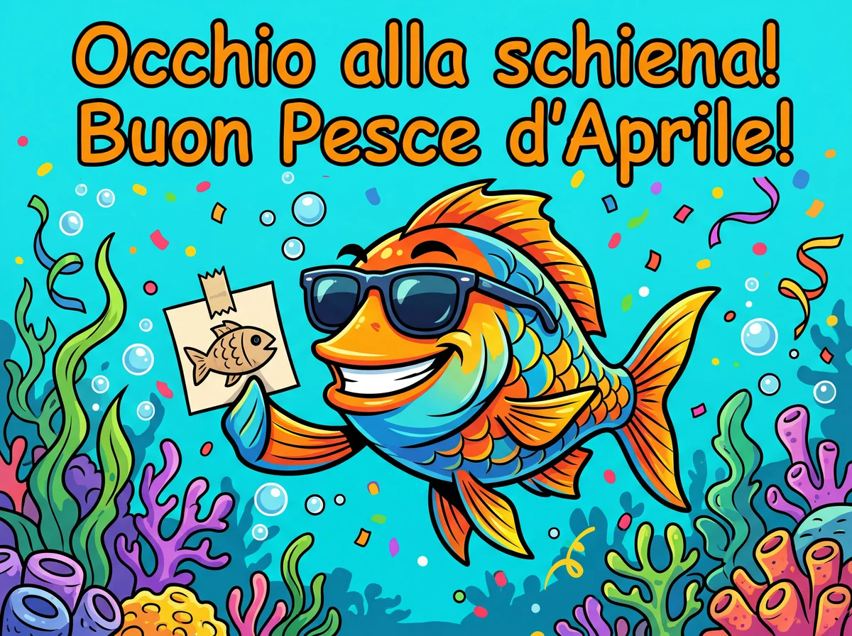 biglietto scherzoso per il Pesce d'aprile