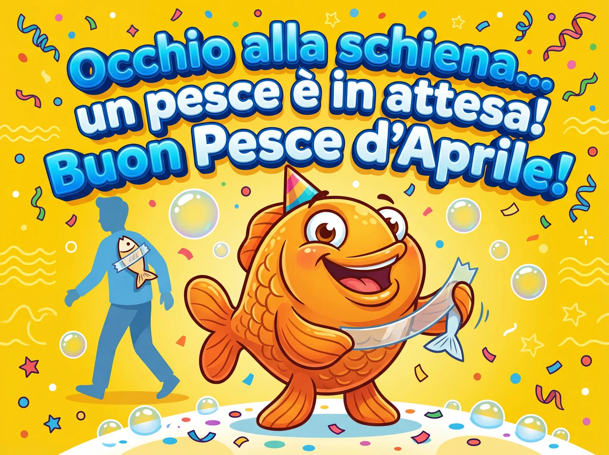 Cartolina divertente per il Pesce d'Aprile