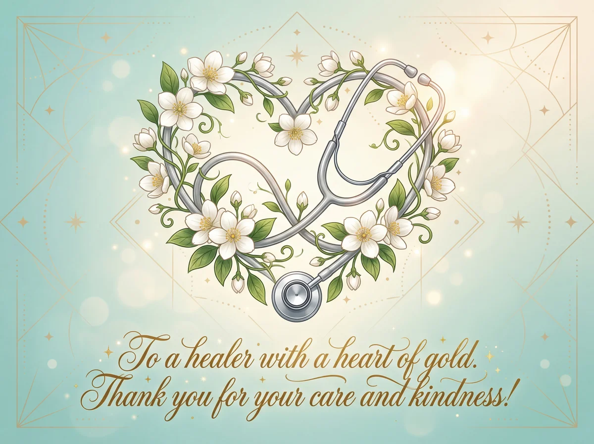 Thank you card for a doctor on Doctor's Day