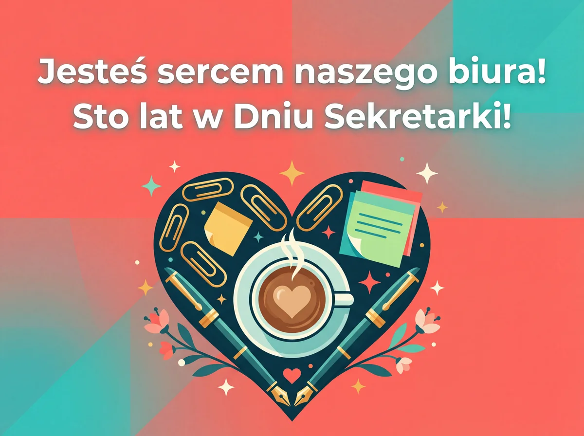 kartka z życzeniami na Dzień Sekretarki