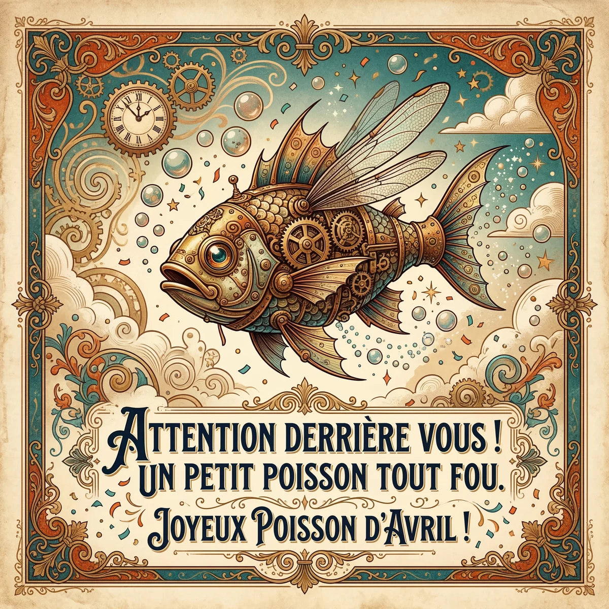 Carte joyeux Poisson d'avril pour mes amis farceurs