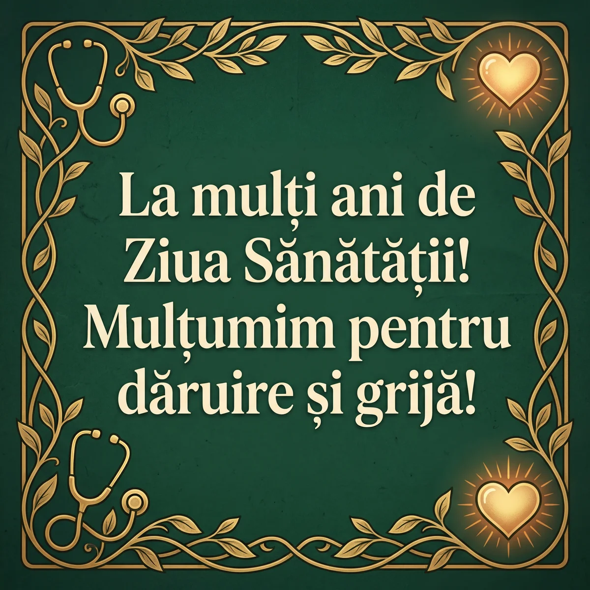 felicitare de Ziua Mondială a Sănătății pentru un medic