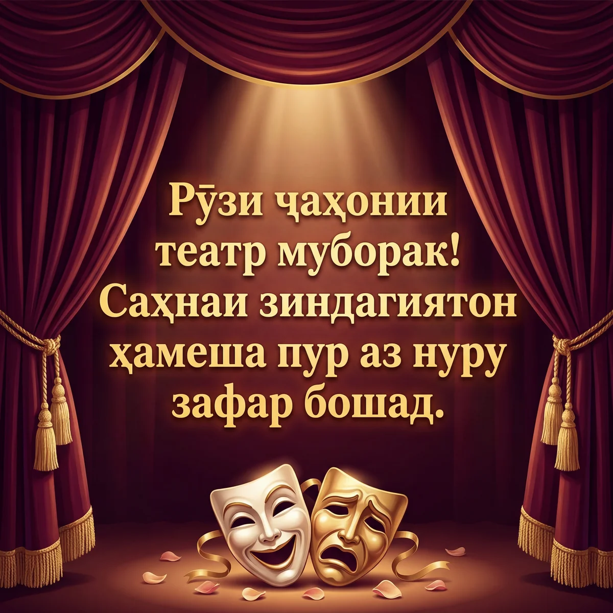 Табрикнома барои Рӯзи байналмилалии театр