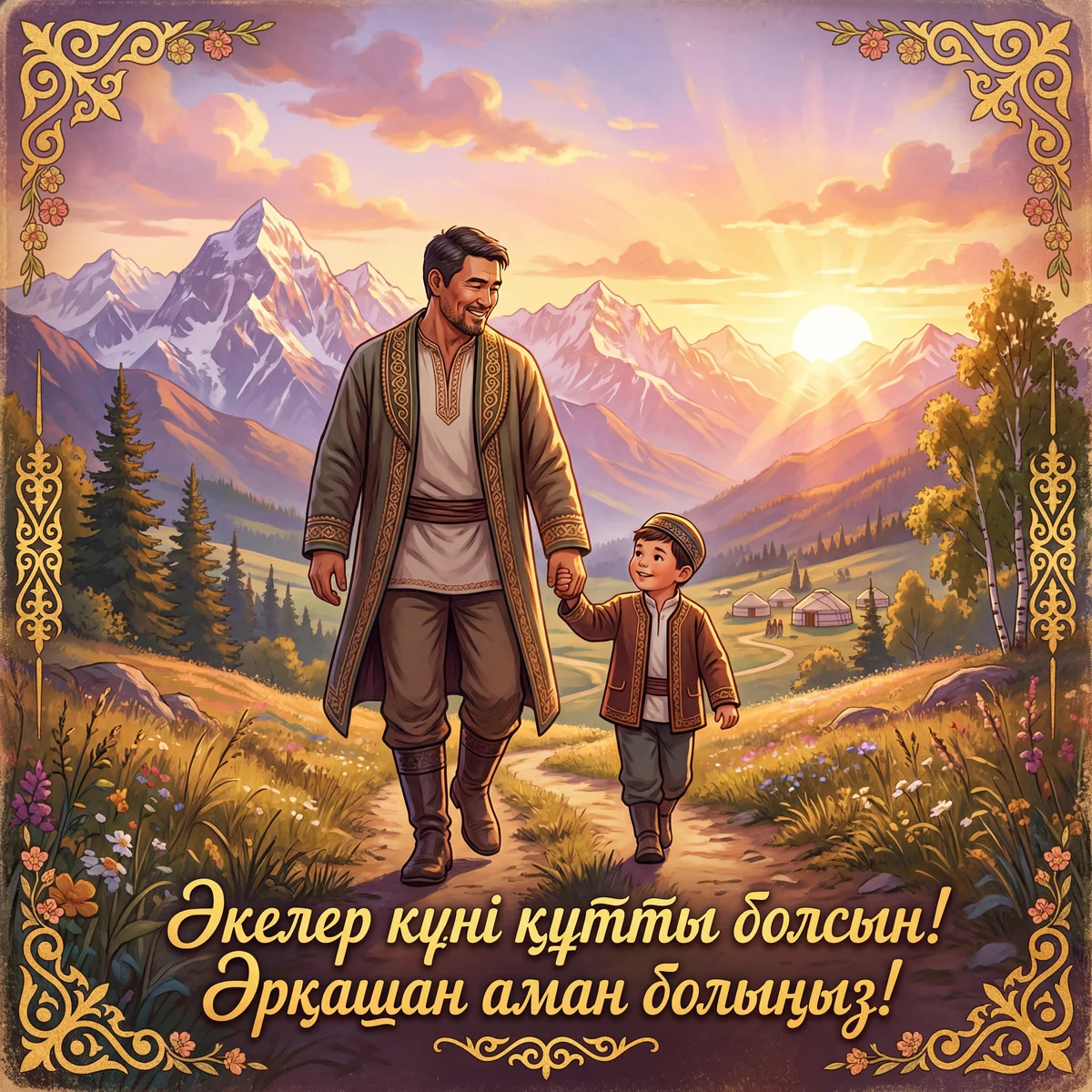 Әкелер күніне арналған құттықтау