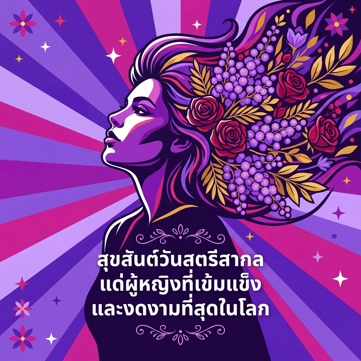 การ์ดอวยพรวันสตรีสากลสำหรับผู้หญิงที่เข้มแข็ง