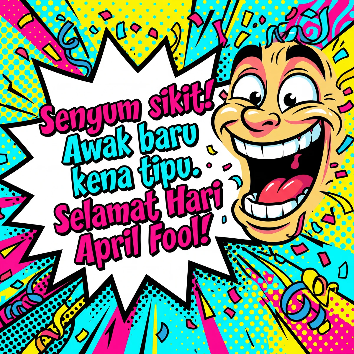 kad ucapan lucu untuk Hari April Fool kepada rakan