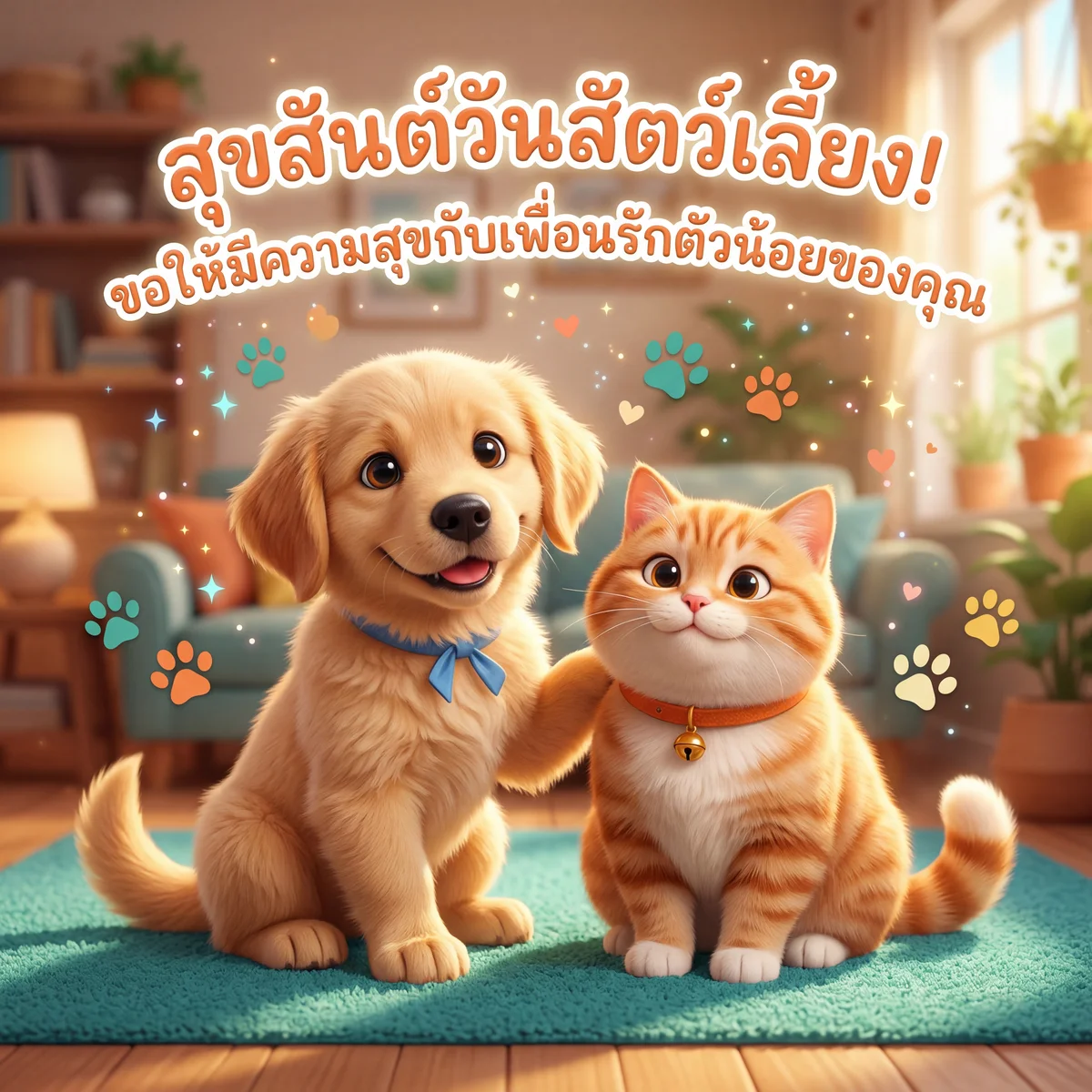 การ์ดอวยพรวันสัตว์เลี้ยงแห่งชาติสำหรับเพื่อนรักสัตว์