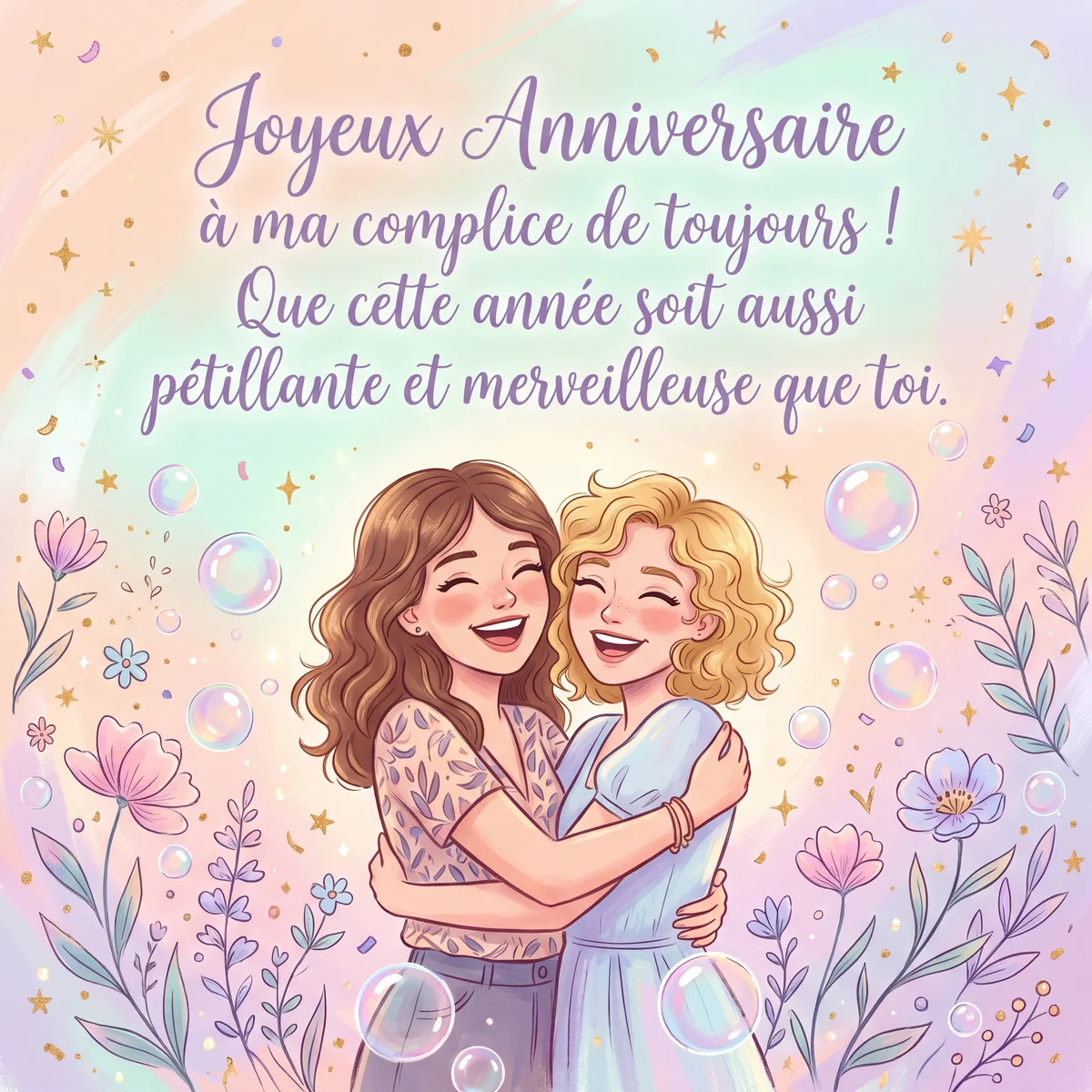 carte d'anniversaire pour ma meilleure amie