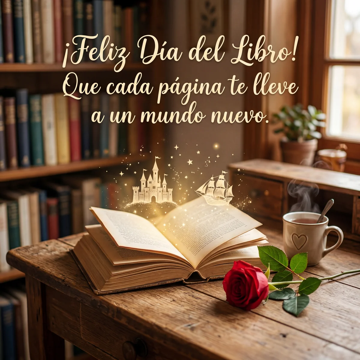 tarjeta para un amante de los libros en el Día del Libro