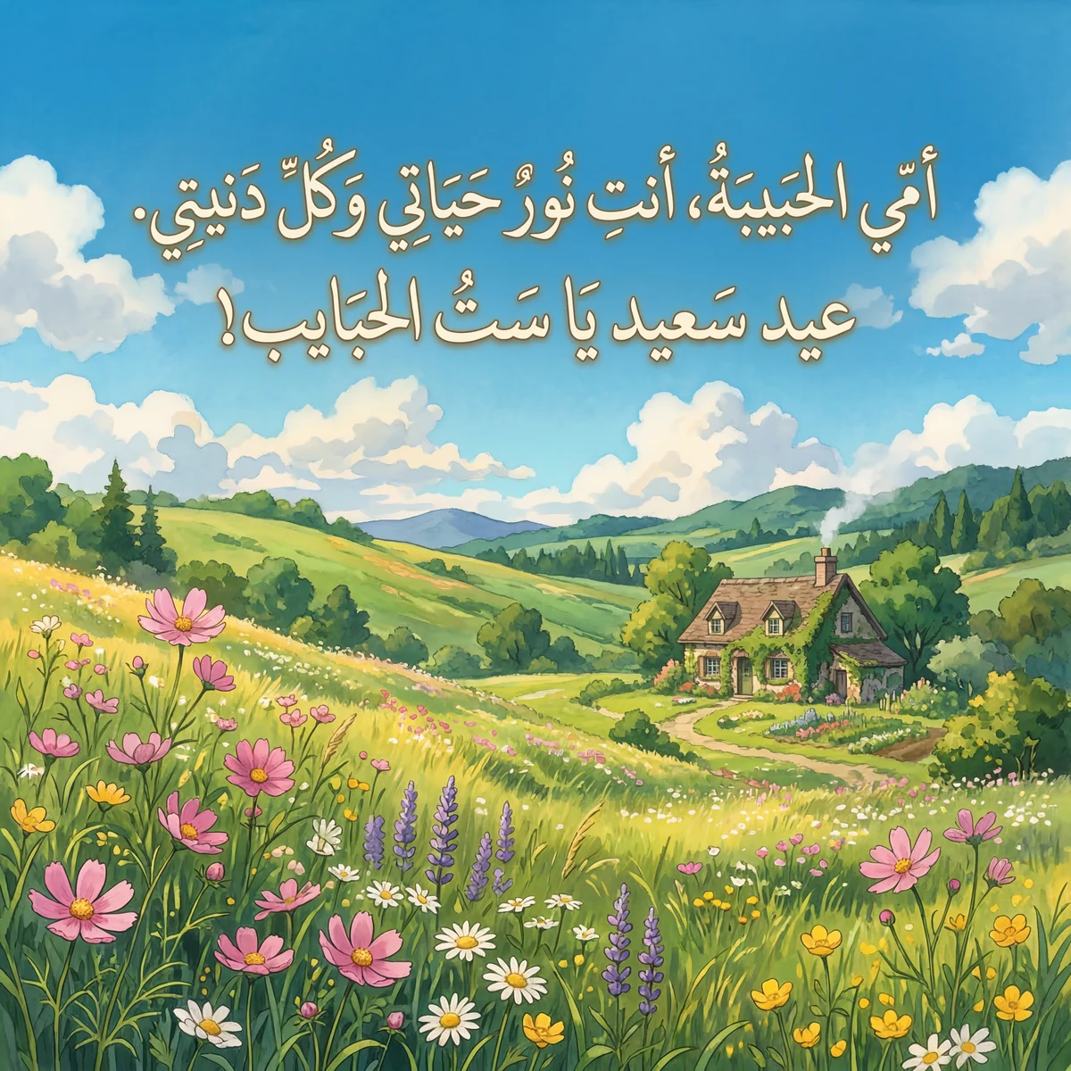 رسالة تهنئة قصيرة للأم في عيدها