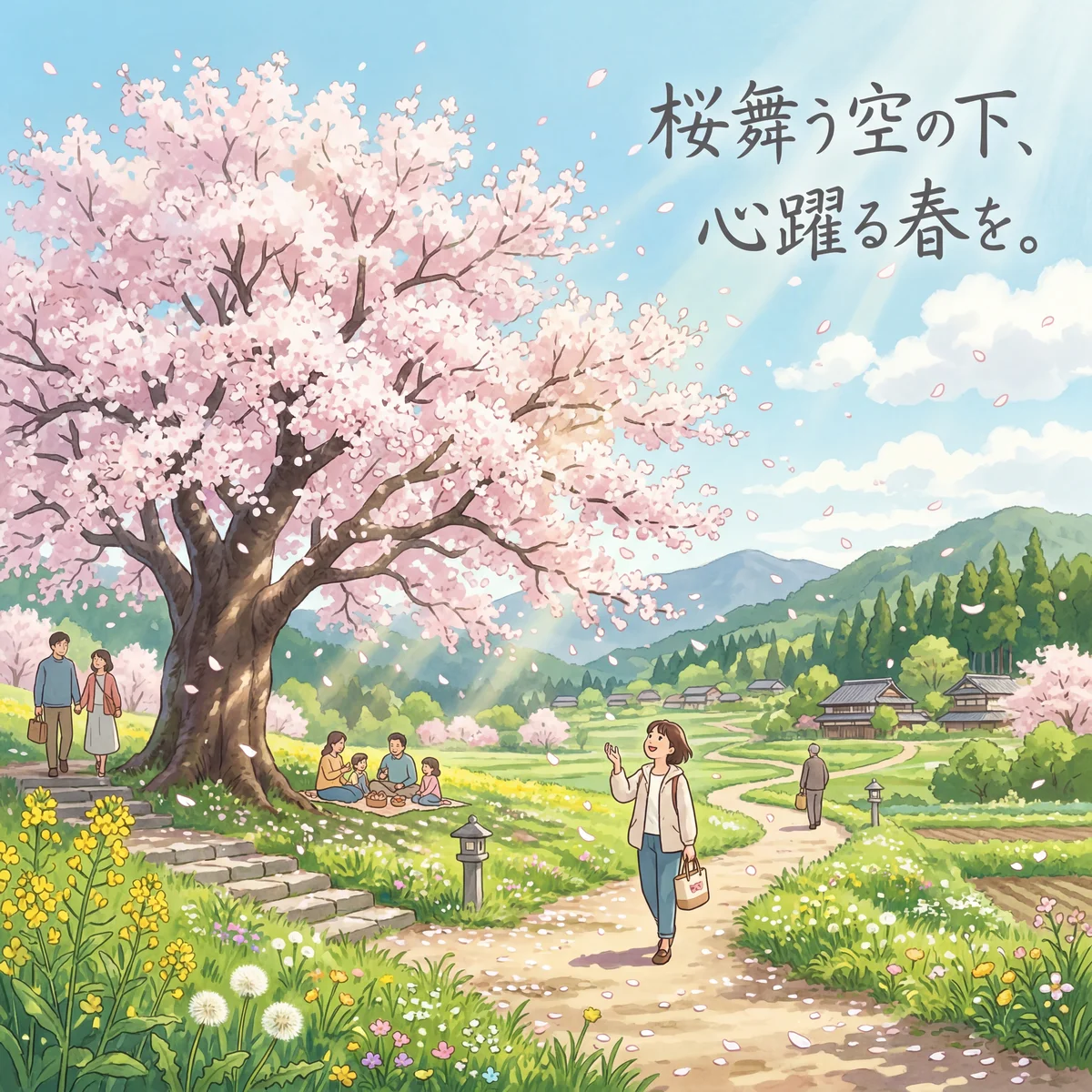 桜の季節のご挨拶カード