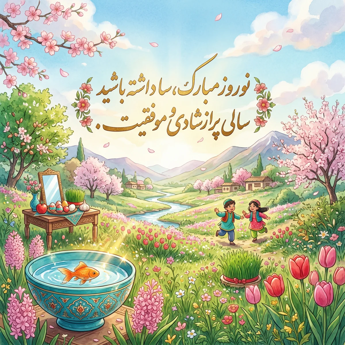 نوروز بر شما مبارک، سالی پر از شادی و موفقیت داشته باشید.