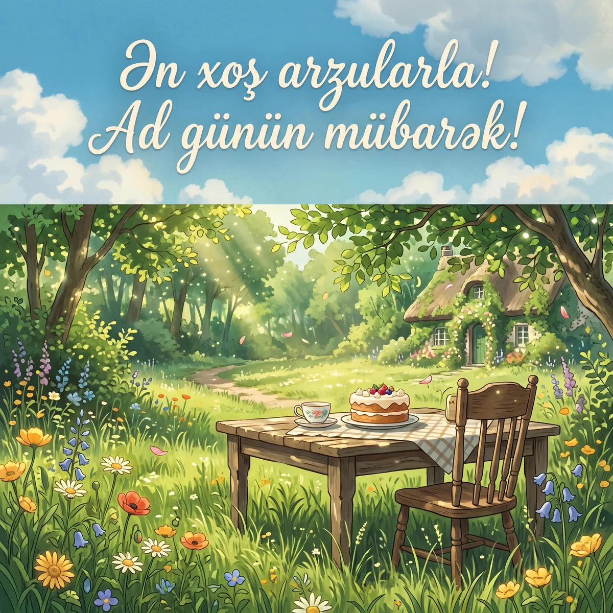 Ən xoş arzularla! Ad günün mübarək!