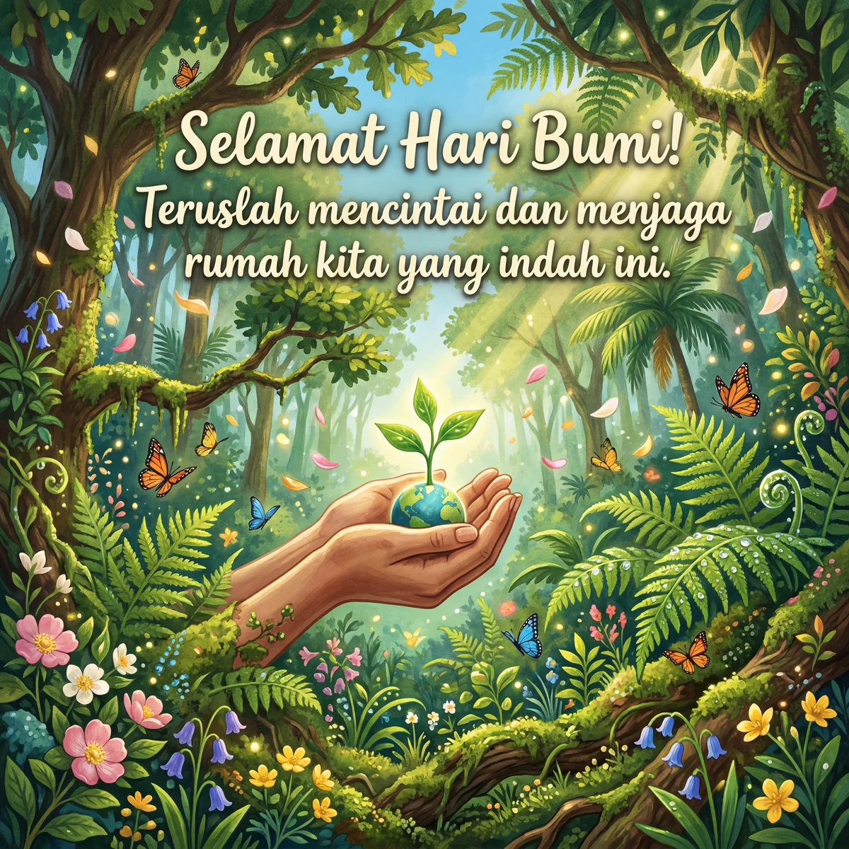 Kartu ucapan Hari Bumi untuk teman pecinta alam