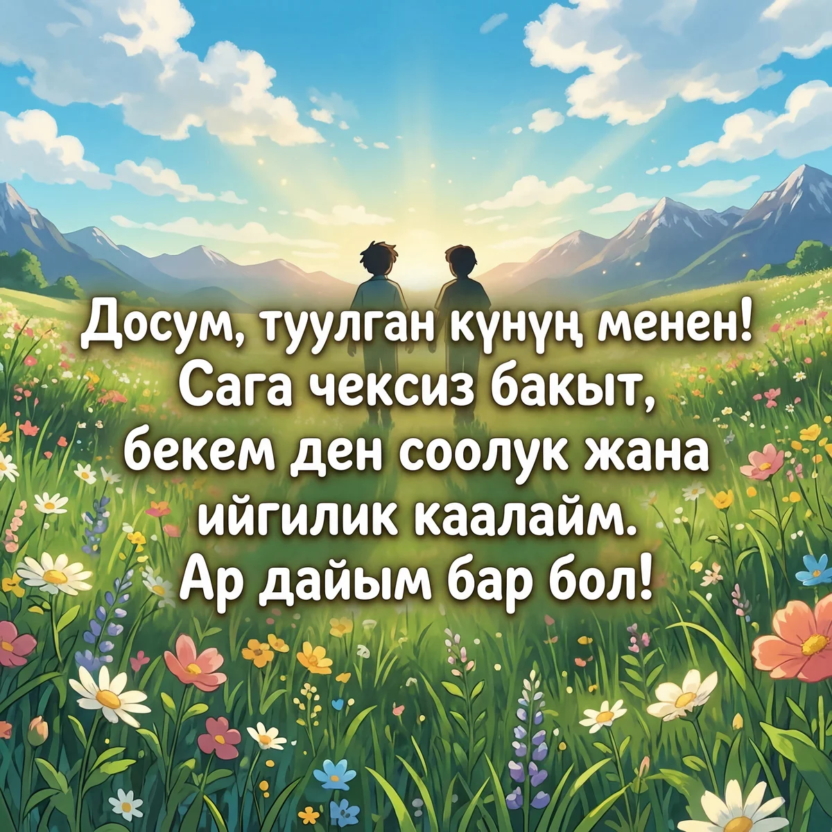 Досум, туулган күнүң менен чын жүрөктөн куттуктайм!