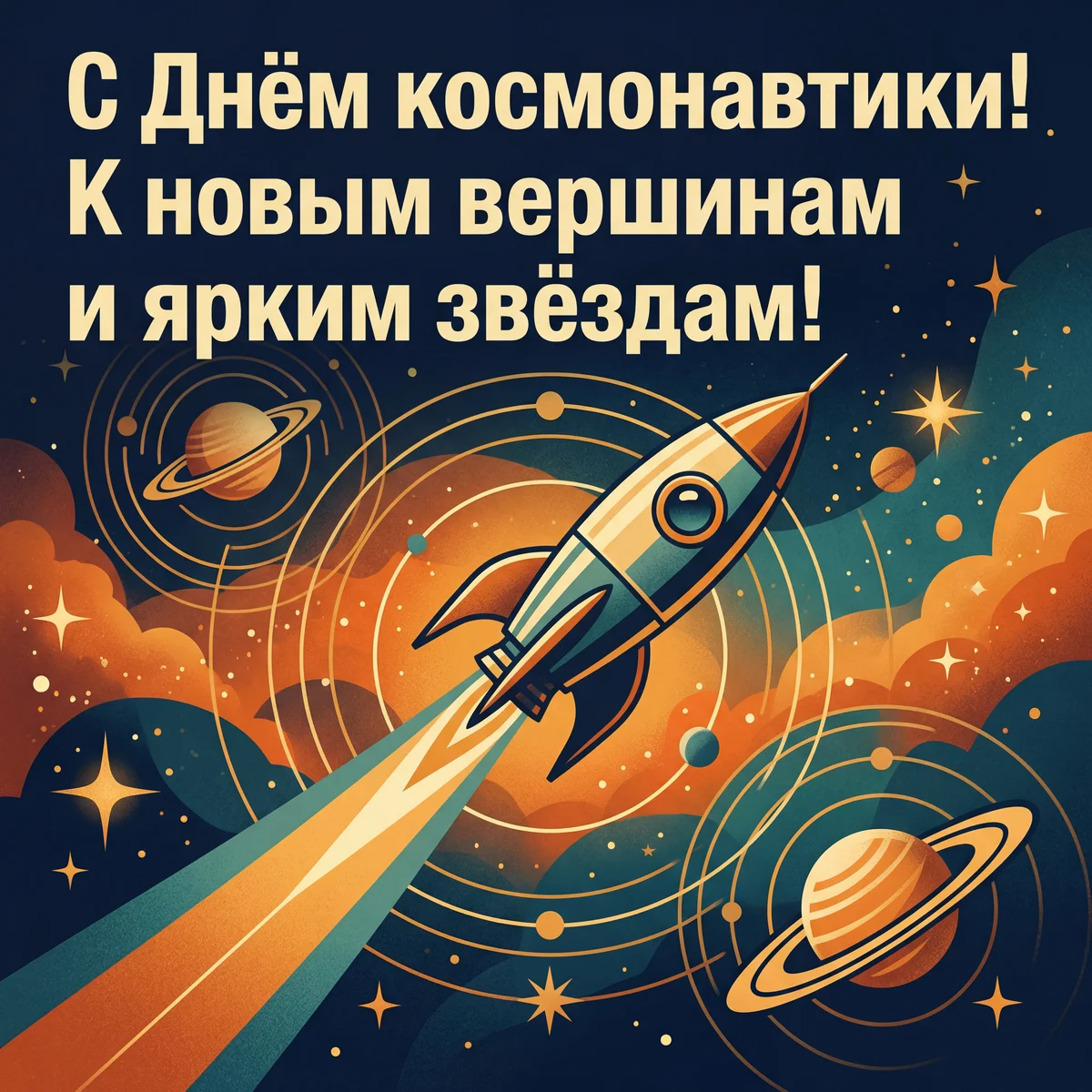 теплое поздравление с Днем космонавтики