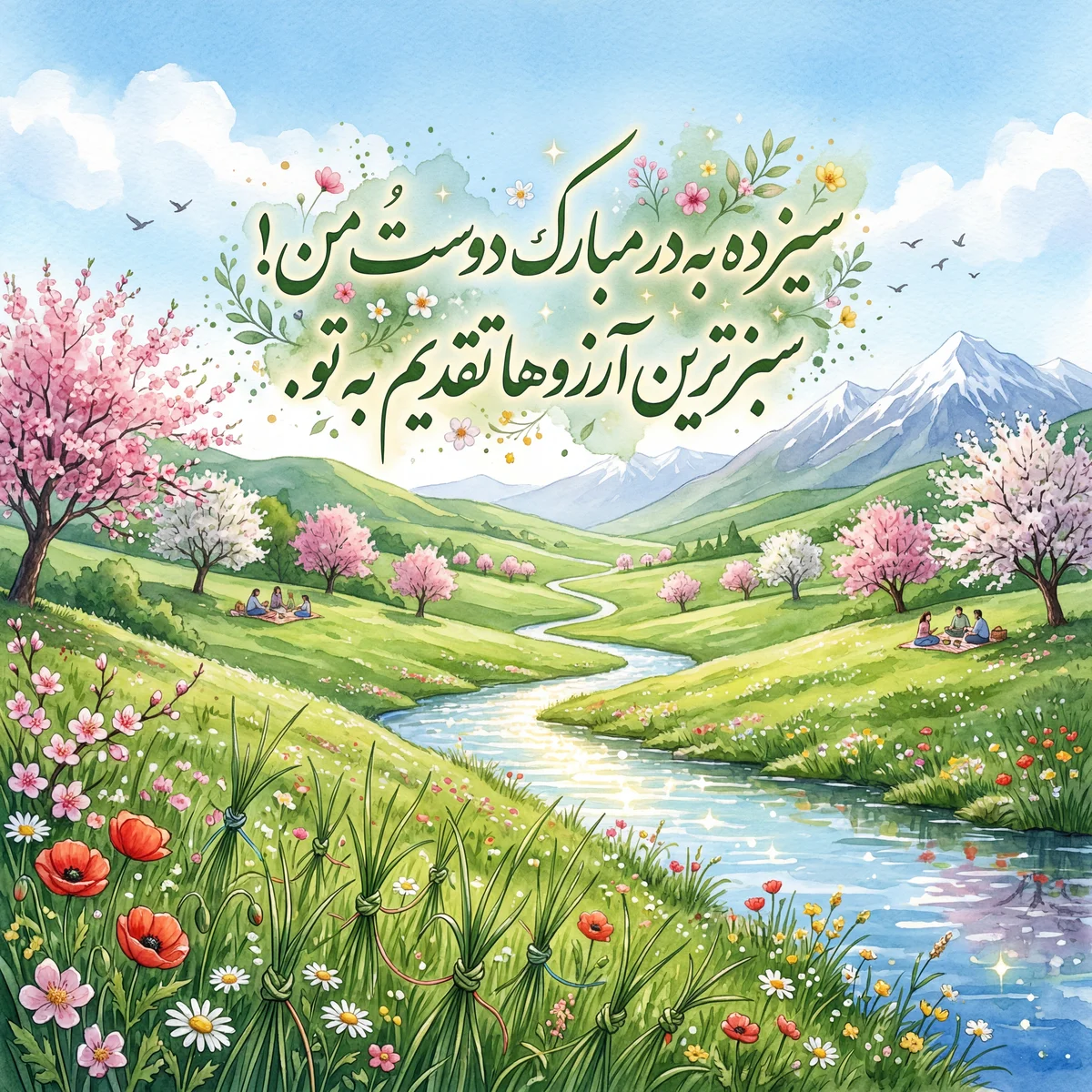 کارت تبریک سیزده به در برای دوستان