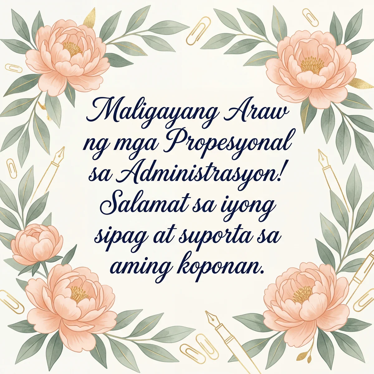 Administrative Professionals' Day greetings for a colleague