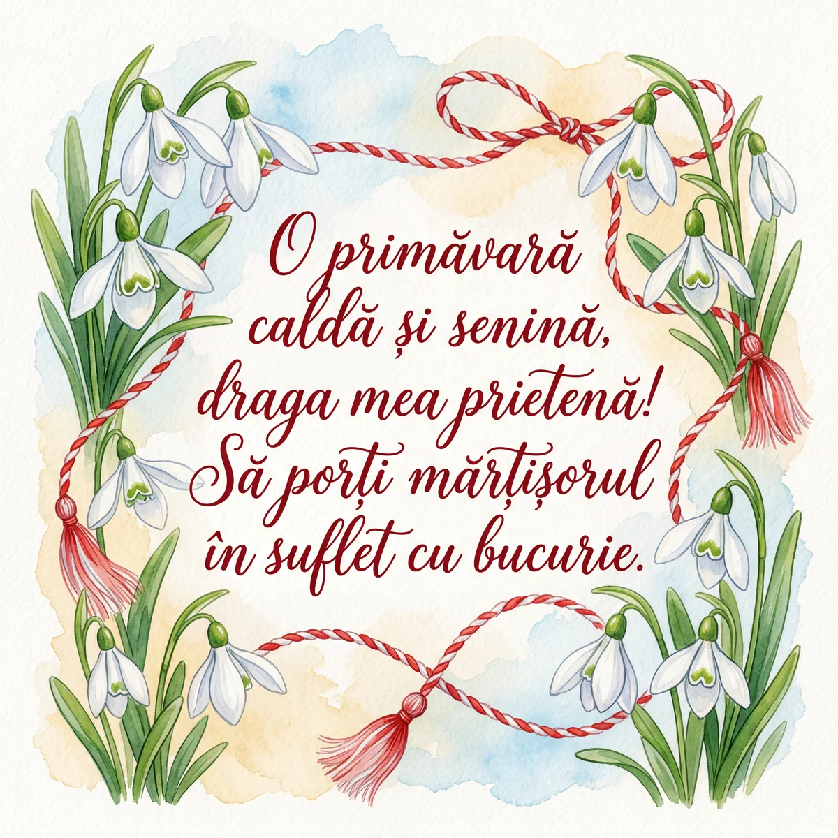 Felicitare de Mărțișor pentru o prietenă dragă