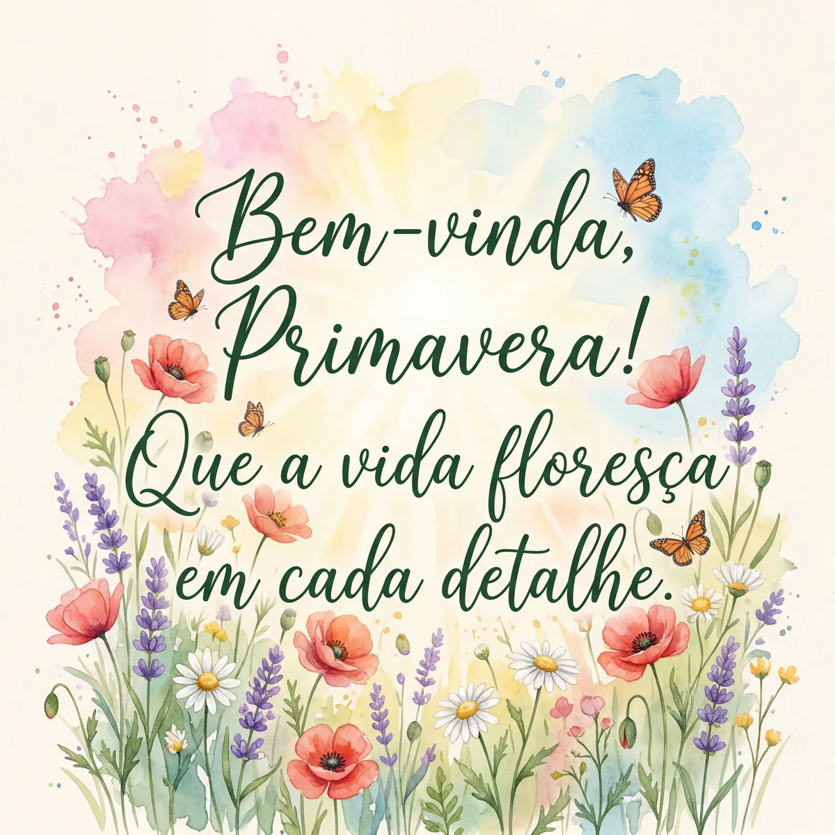 Mensagem para celebrar a chegada da primavera