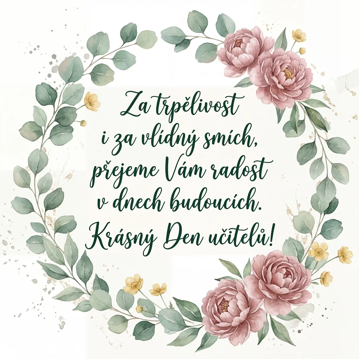 Pohlednice pro paní učitelku ke Dni učitelů