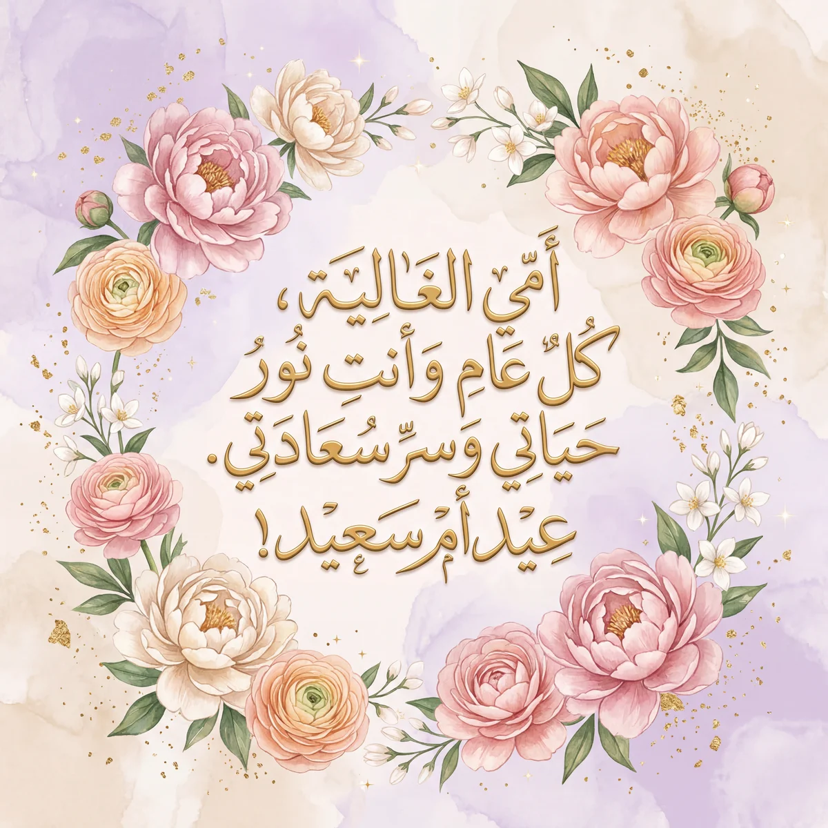 تهنئة عيد الأم لأمي الغالية